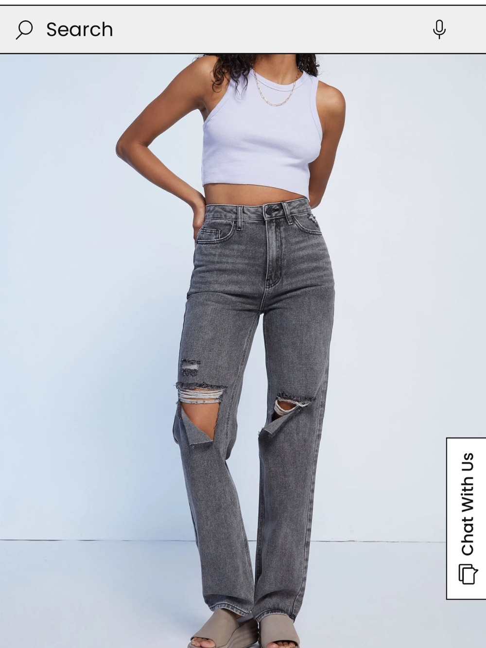 PacSun High-Rise Distressed Black Gray Jeans